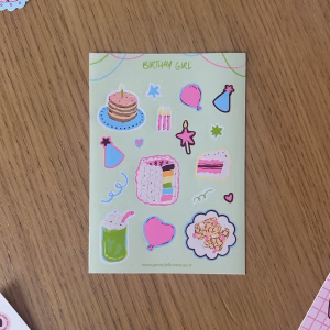 Planche de stickers birthday girl